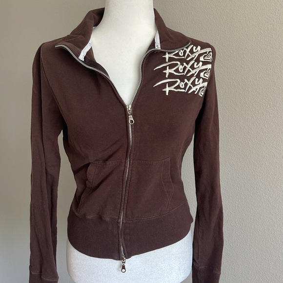 Roxy Vintage Women's Brown Zip-Up Jacket Size S - Picture 1 of 5